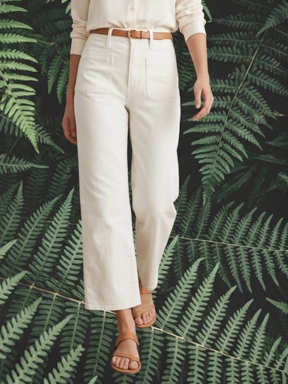 Madewell The Perfect Vintage Wide Leg Crop Jean White Plus Size 33